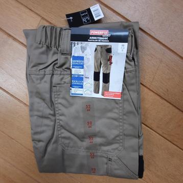 Powerfix werkbroek maat 52 - camel bruin zwart - nieuw - beschikbaar voor biedingen