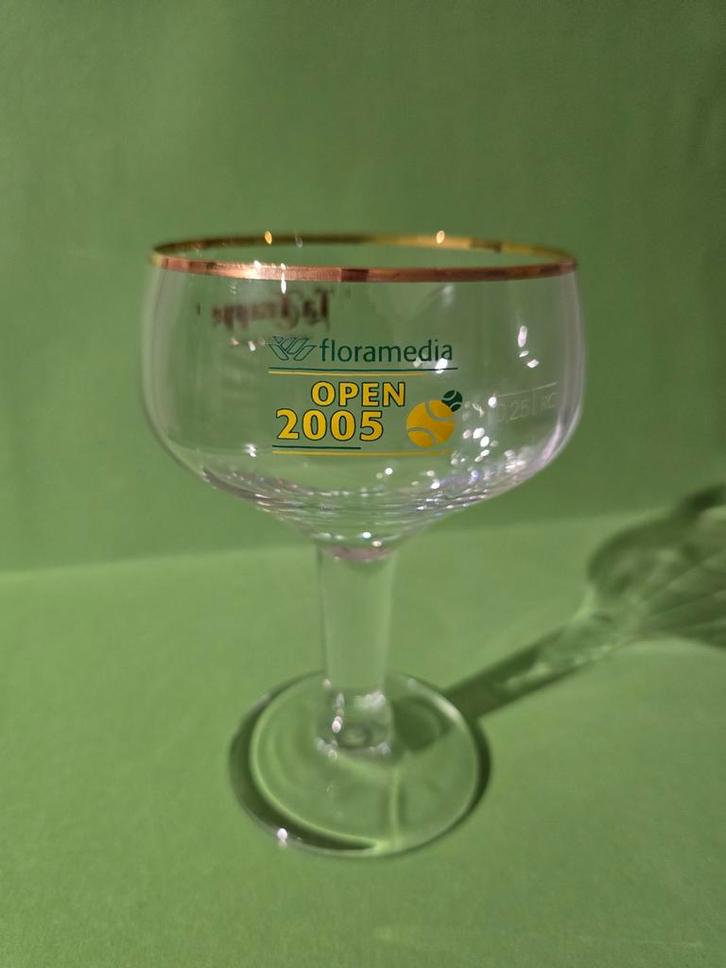 Zeer zeldzaam La Trappe Trappistglas "floramedia OPEN 2005"., Verzamelen, Biermerken, Zo goed als nieuw, Glas of Glazen, La Trappe