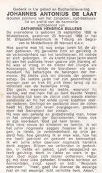 Laat Johannes 1896 Middelbeers 1966 Tilburg, Ophalen of Verzenden, Bidprentje