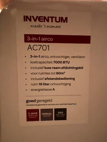 INVENTUM 3-in-1 airco AC701. Met afstandsbediening beschikbaar voor biedingen