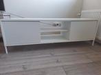 Wit TV Meubel met Schuifdeuren, Ophalen, 100 tot 150 cm, Zo goed als nieuw, Minder dan 100 cm
