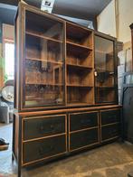 Als nieuw! Buffetkast | vitrinekast gerecycled teak & staal, Glas, 200 cm of meer, Loods 5, 150 tot 200 cm