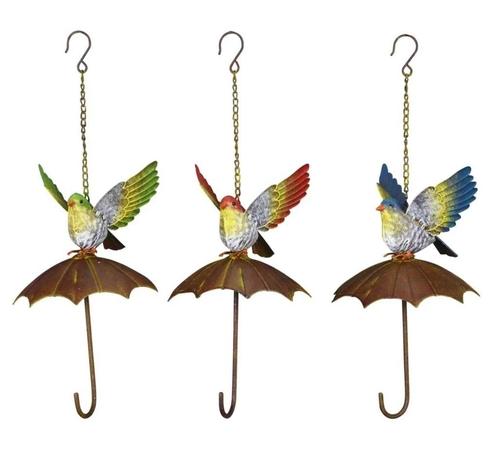 VOGELTJE OP PARAPLU - VOGEL VOER HANGER, Tuin en Terras, Tuinwanddecoratie, Nieuw, Ophalen of Verzenden