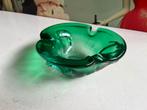 Vintage smaragdgroene glazen Murano asbak., Ophalen of Verzenden