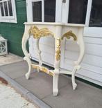 Brocante sidetable met goud kleur, Ophalen of Verzenden, 25 tot 50 cm, Rechthoekig, 50 tot 100 cm