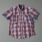 C&A Angelo Litrico rood blauw wit geruite blouse M, Verzenden, Zo goed als nieuw, Rood, Halswijdte 39/40 (M)