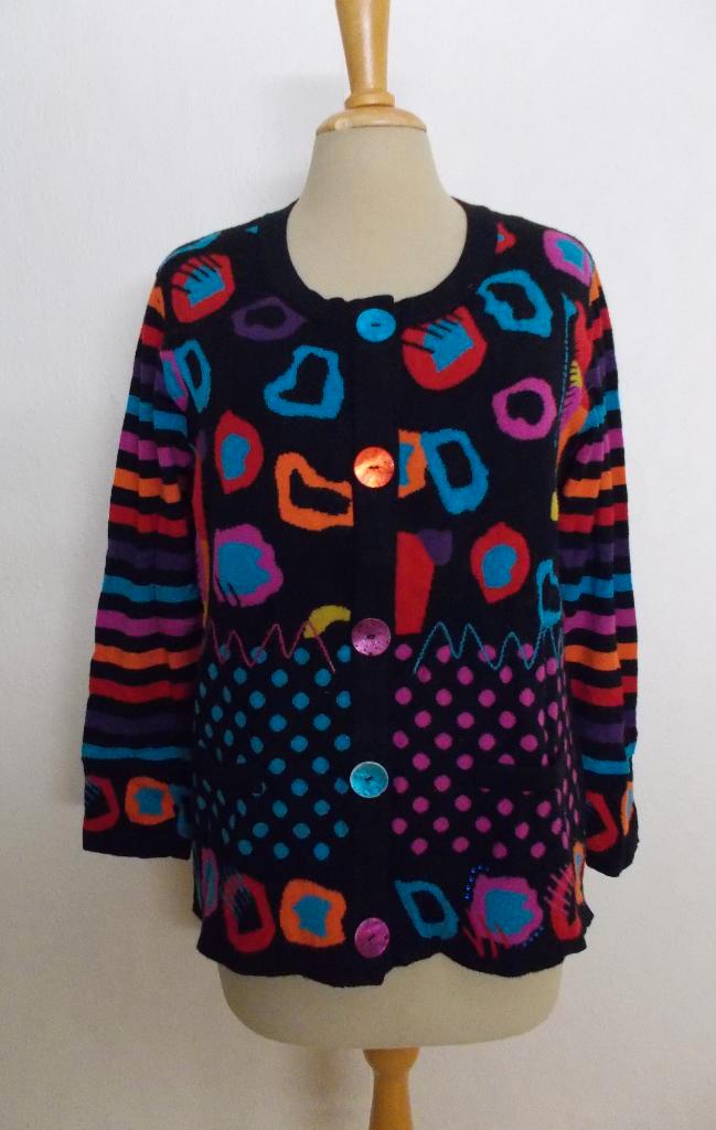 Mooi fleurig wol mix print vest van Pause Cafe! L/3, Kleding | Dames, Truien en Vesten, Zo goed als nieuw, Maat 42/44 (L), Blauw