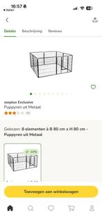 Puppyren metaal 80x80, 8 panelen, Ophalen, Hondenkennel, 65 tot 100 cm, Nieuw