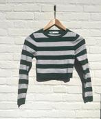 Zara wit groen gestreepte trui crop top longsleeve maat S, Ophalen of Verzenden, Zo goed als nieuw, Wit, Lange mouw