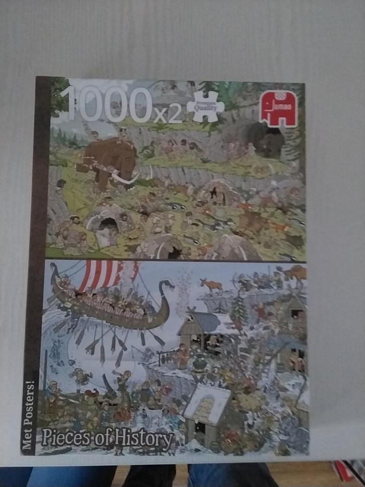 Jumbo Pieces of History Puzzel 2x1000, Hobby en Vrije tijd, Denksport en Puzzels, Zo goed als nieuw, Legpuzzel, 500 t/m 1500 stukjes