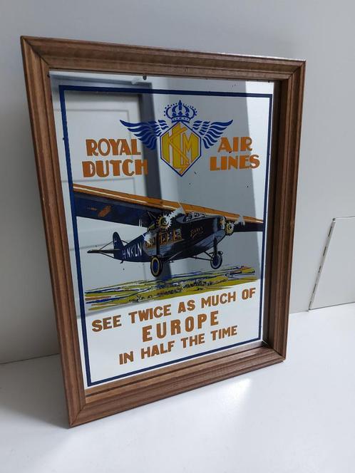 KLM spiegel met Fokker F.VIII (K1065), Verzamelen, Luchtvaart en Vliegtuigspotten, Gebruikt, Overige typen, Ophalen of Verzenden