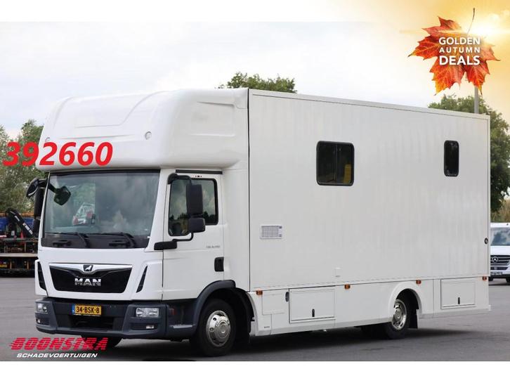 MAN TGL 8.190 Robrise Horsetruck + Camper Camera 61.047 KM!, Auto's, Vrachtwagens, Bedrijf, Te koop, Achteruitrijcamera, Airconditioning