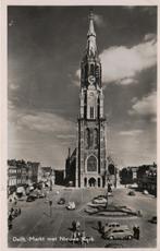 14 048 Delft Markt met Nieuwe Kerk 1953 gelopen, Ophalen of Verzenden, 1940 tot 1960, Gelopen, Zuid-Holland