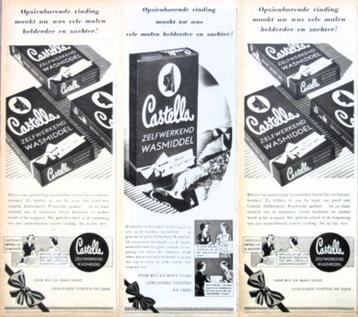 23 vintage advertenties reclames Castella wasmiddel 1950 beschikbaar voor biedingen