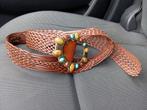 Bruine gevlochten riem met siergesp, Kleding | Dames, Riemen en Ceinturen, Echt leder, 90 tot 100 cm, Tailleriem, Ophalen of Verzenden