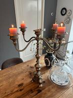 Vintage XL verzilverde bloem kandelaar 5armig,zgan, Antiek en Kunst, Ophalen of Verzenden, Overige materialen
