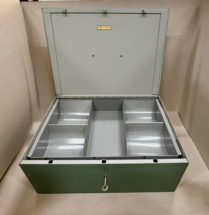 Oude sieraden- geldkist. Merk Beaumont Formaat 39x29,5x14 cm, Huis en Inrichting, Woonaccessoires | Kisten, Gebruikt, Minder dan 50 cm
