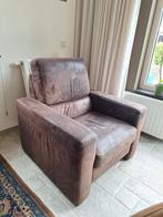 Twee robuuste landelijke leren fauteuils aangeboden, Huis en Inrichting, Fauteuils, Ophalen, Gebruikt, Landelijk, 75 tot 100 cm