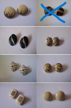 Diverse oorbellen / oorclips / vintage emaille beige zwart, Ophalen, Gebruikt, Beige, Overige materialen