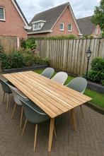 Teak tuintafel 200x90cm + 6 tuinstoel OPRUIMING buitentafel, Ophalen, Nieuw, Rechthoekig, Hout