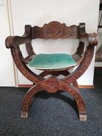 Prachtige antieke houten troonstoel, Ophalen
