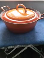 Hele oude oranje gietijzeren pan., Ophalen of Verzenden, Gebruikt, Gietijzer, Koekenpan of Braadpan