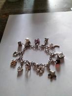 Oude zilveren bedel armband., Sieraden, Tassen en Uiterlijk, Antieke sieraden, Verzenden, Zilver, Armband