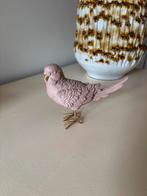 Vogel parkiet beeldje roze kunst, Ophalen of Verzenden, Zo goed als nieuw, Dier