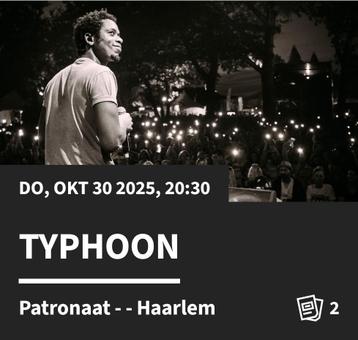 Typhoon – 30 oktober – Patronaat Haarlem 

Twee tickets beschikbaar voor biedingen