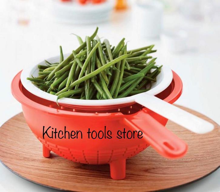 upperware Duo handvergiet dubbel vergiet rood voorraad, Huis en Inrichting, Keuken | Tupperware, Zo goed als nieuw, Overige typen