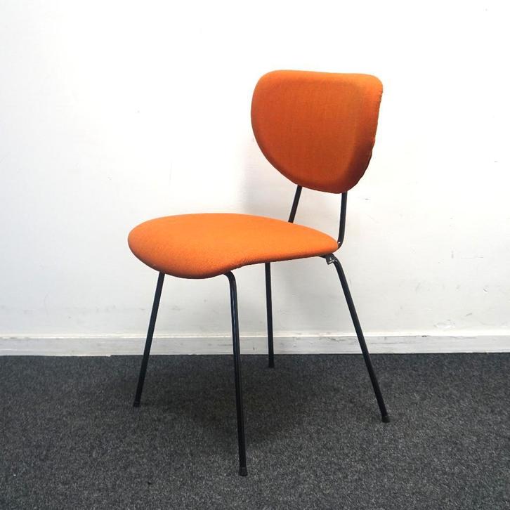 Gispen 101 Design Stoelen |Oranje | Lensvelt | Eetkamerstoel, Huis en Inrichting, Stoelen, Gebruikt, Vier, Metaal, Stof, Overige kleuren