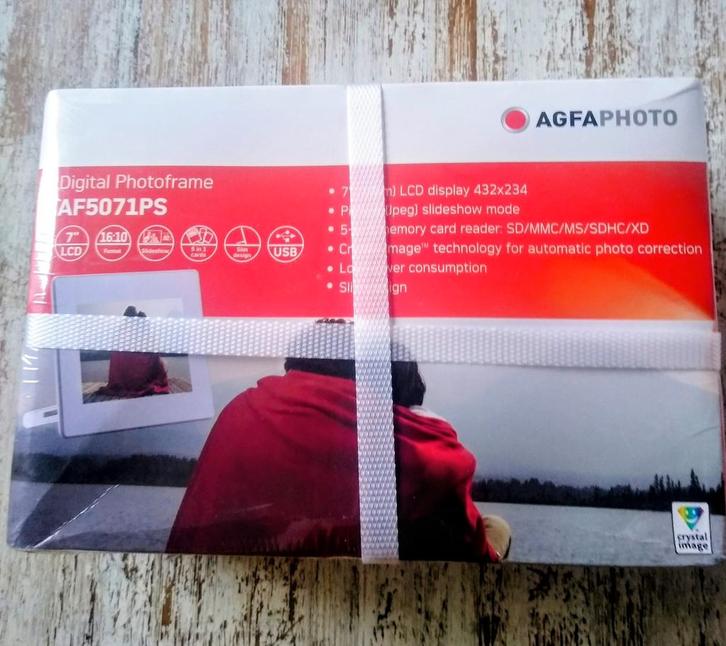 Agfa digitaal fotoframe AF5072PS NIEUW IN DOOS, Audio, Tv en Foto, Fotografie | Digitale fotolijsten, Nieuw, Kleiner dan 8 inch