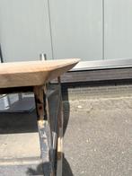 Deens ovaal eettafel 200x100x3 verjongd eiken rustiek, Ophalen, 100 tot 150 cm, Vijf personen of meer, Ovaal