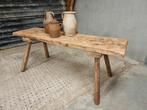 Primitieve tafel salontafel houten bank tv meubel 45x160 cm, Minder dan 50 cm, 150 tot 200 cm, Gebruikt, Rechthoekig