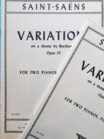 Saint Saëns. Variations. Piano. Quatre Mains., Muziek en Instrumenten, Bladmuziek, Klassiek, Ophalen of Verzenden, Zo goed als nieuw
