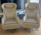 2x Wittmann design fauteuils Jolly op draaipoot Jan Armgardt, Gebruikt, Leer, 50 tot 75 cm, Ophalen