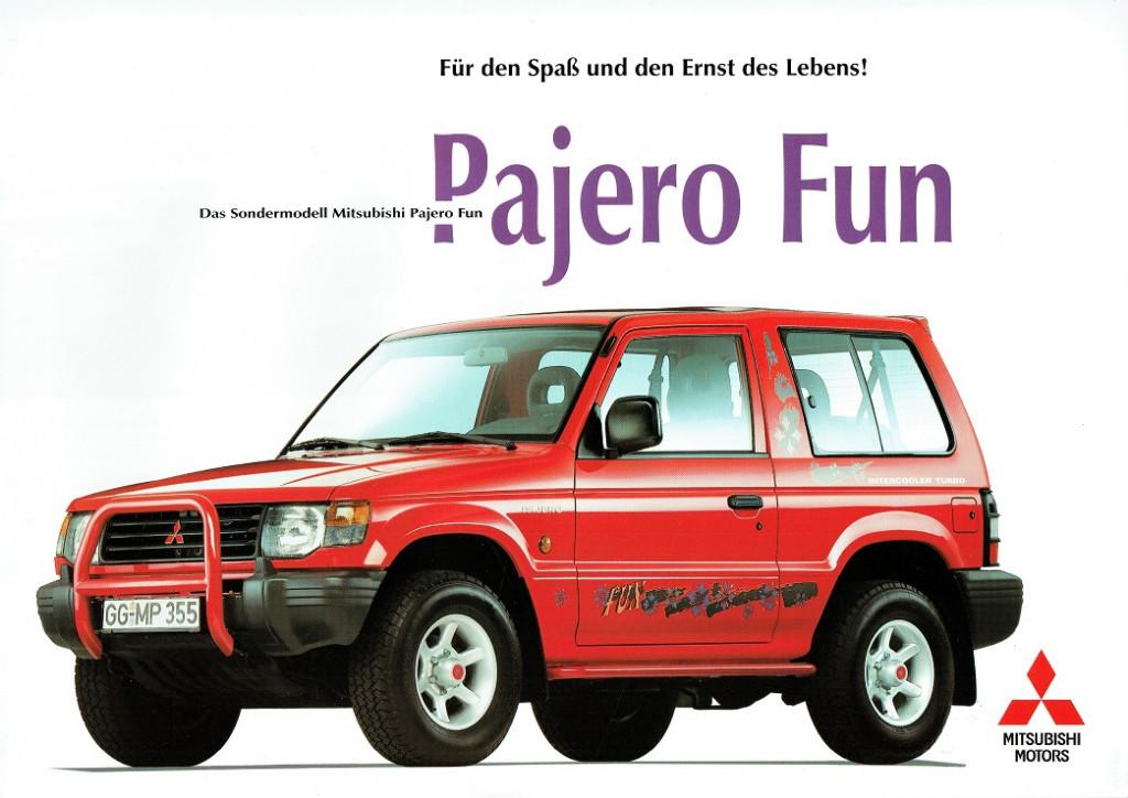 Folder Mitsubishi Pajero Fun (Duitse uitgave - 1995), Verzenden, Gelezen, Mitsubishi