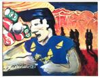 Herman Brood - Zelfportret op Tin - Genummerd, Ophalen of Verzenden