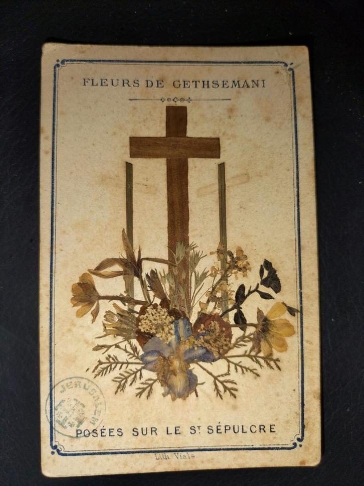 Religieuze Prentkaart - Fleurs de Gethsemani, Verzamelen, Foto's en Prenten, Ophalen of Verzenden
