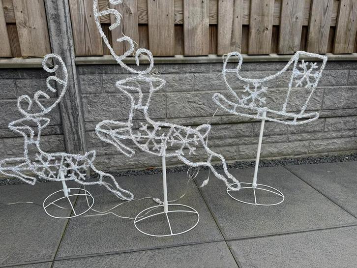 Kerstdecoratie Rendieren met Slee - Lichtgevend, Tuin en Terras, Buitenverlichting, Nieuw, Overige typen, Kunststof, Minder dan 50 watt