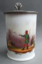 Om 1800 - 1850 Brussels Porselein Maatkruik Maatpint Pint, Antiek en Kunst, Ophalen of Verzenden