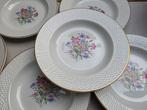 Zes mooie Frans gebloemde borden, Antiek en Kunst, Antiek | Servies los, Ophalen of Verzenden