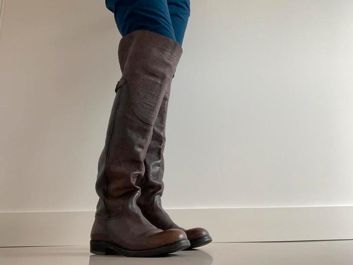 Moma Bufalo Nero hoge (knie-)laarzen maat 38 (39), Kleding | Dames, Schoenen, Zo goed als nieuw, Hoge laarzen, Zwart, Verzenden