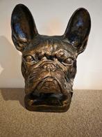 Franse Bulldog Hoofd - Decoratief Beeld, Tuin en Terras, Tuinbeelden, Ophalen of Verzenden, Gebruikt, Beton, Dierenbeeld
