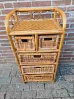 Vintage rotan badkamerkastje kast 5 lades, Huis en Inrichting, Kasten | Ladekasten, Ophalen, 25 tot 50 cm, 50 tot 100 cm, Minder dan 100 cm
