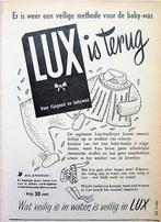34 vintage advertenties reclames Lux 35-70 wasmiddel Smurf, Verzamelen, Verzenden, Gebruikt, Reclamebord