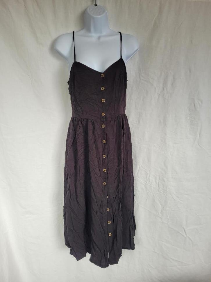 Gave zwarte jurk met knopen mt 38 merk H&M, Kleding | Dames, Jurken, Zo goed als nieuw, Maat 38/40 (M), Zwart, Knielengte, Ophalen of Verzenden