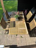 Kings teak tuinset met 4 stoelen, Tuin en Terras, Gebruikt, Ophalen of Verzenden