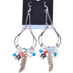 Kirkalti zilverkleurige veertjes bedeltjes hang oorbellen, Overige materialen, Hangers, Nieuw, Ophalen of Verzenden