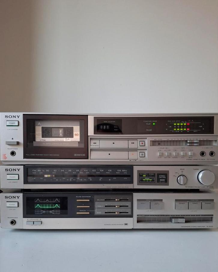 Vintage Sony Stereo Set - Cassettedeck, Tuner, Versterker, Audio, Tv en Foto, Stereo-sets, Gebruikt, Cassettedeck, Tuner of Radio